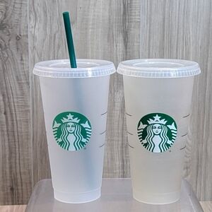 Starbucks reusable 24 oz (Venti size) frosted cold cups (2)